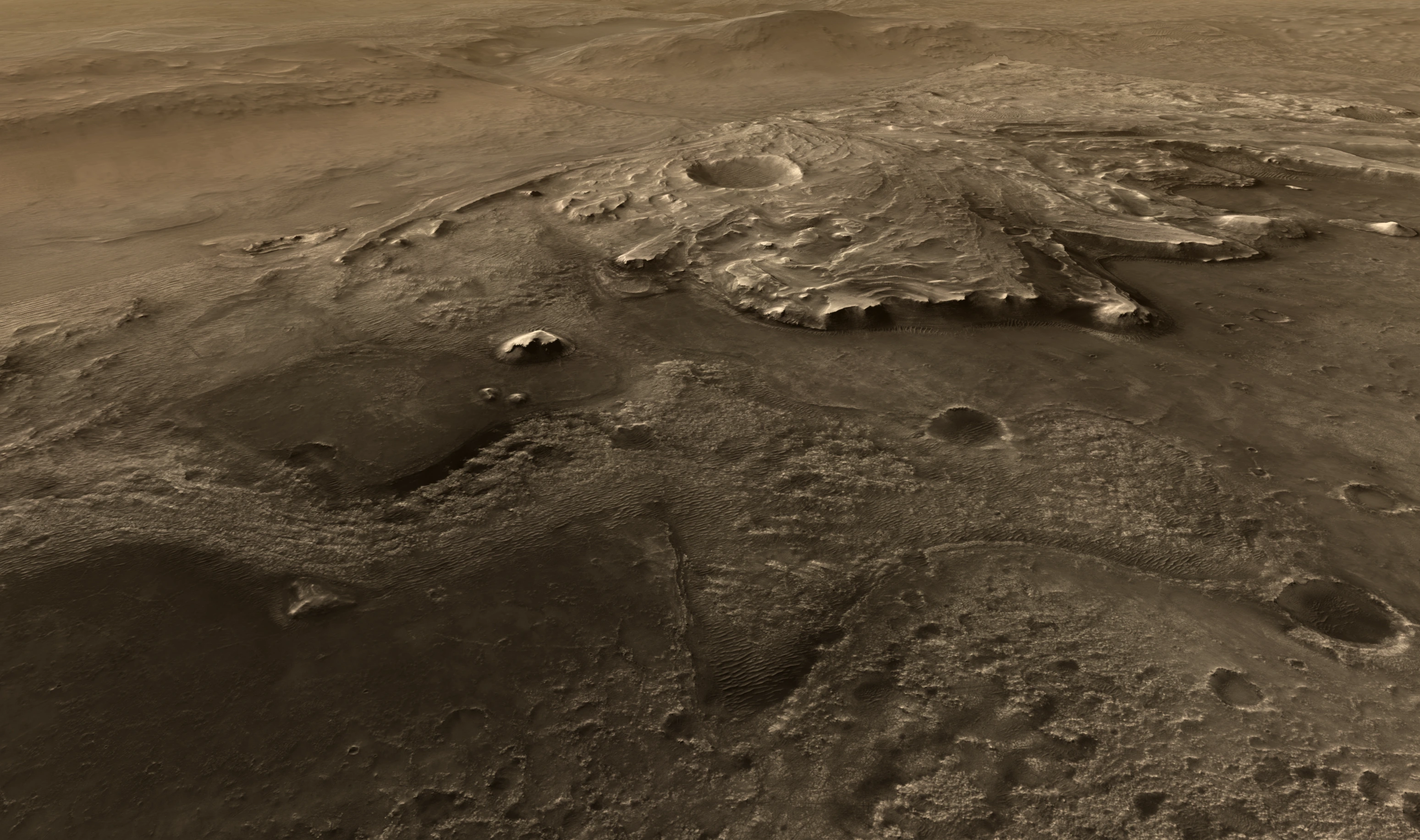 Mars surface from HiRISE, Perseverance landing site terrain