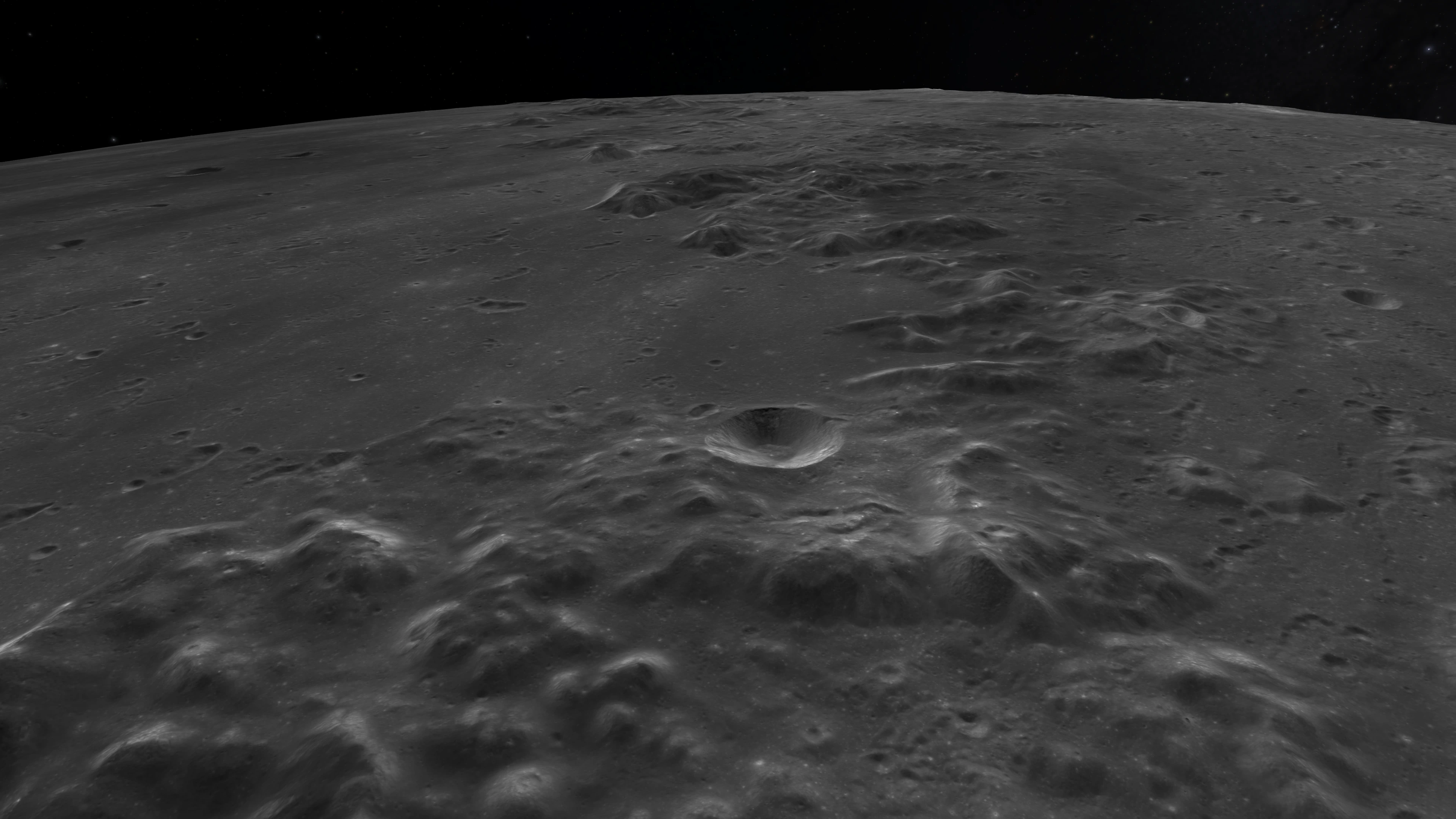 The Moon rendered in OpenSpace with LRO imagery